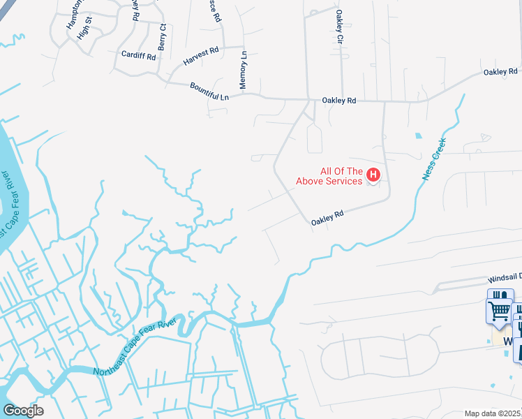map of restaurants, bars, coffee shops, grocery stores, and more near 1404 Fork Drive in Castle Hayne