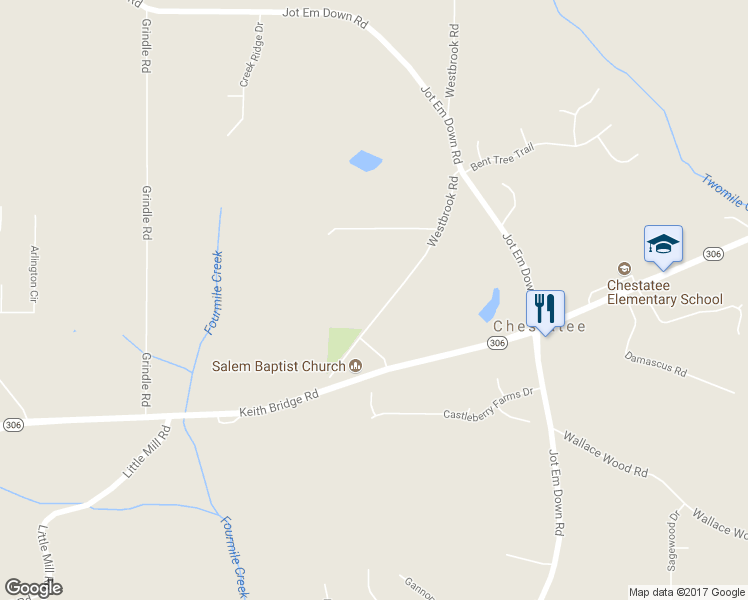 map of restaurants, bars, coffee shops, grocery stores, and more near 6545 Westbrook Rd in Gainesville