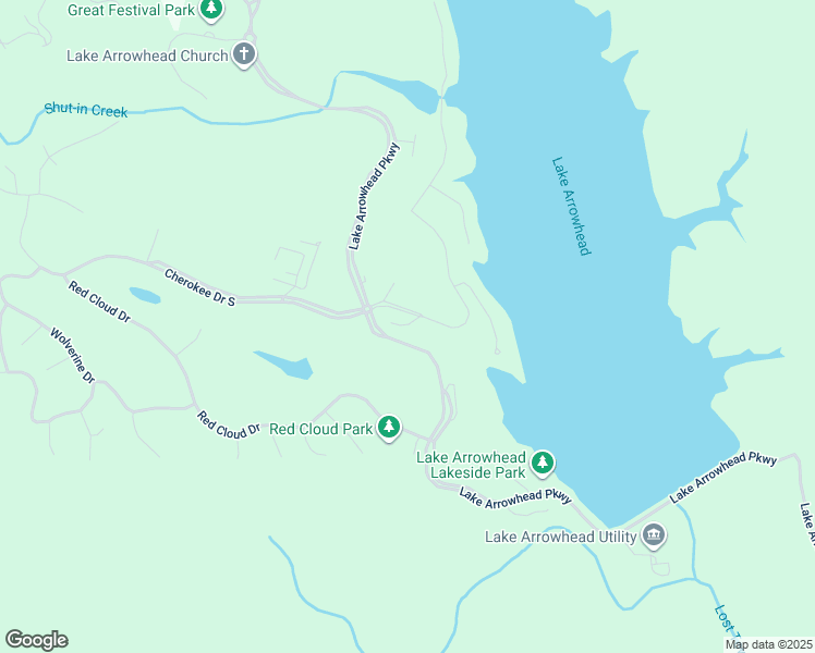 map of restaurants, bars, coffee shops, grocery stores, and more near 106 Indian Ridge in Waleska