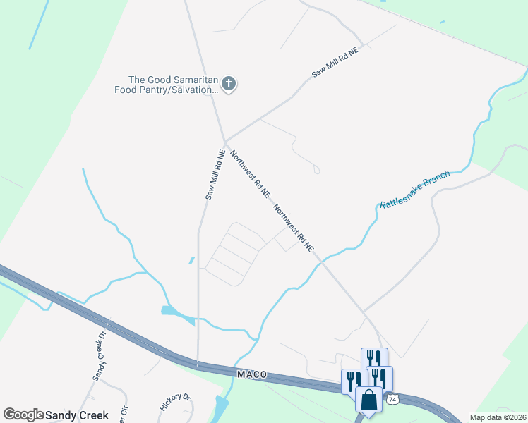 map of restaurants, bars, coffee shops, grocery stores, and more near 4169 Northwest Road Northeast in Leland