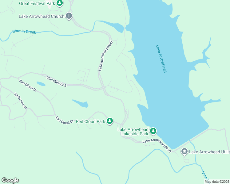 map of restaurants, bars, coffee shops, grocery stores, and more near Mountain View Court in Waleska