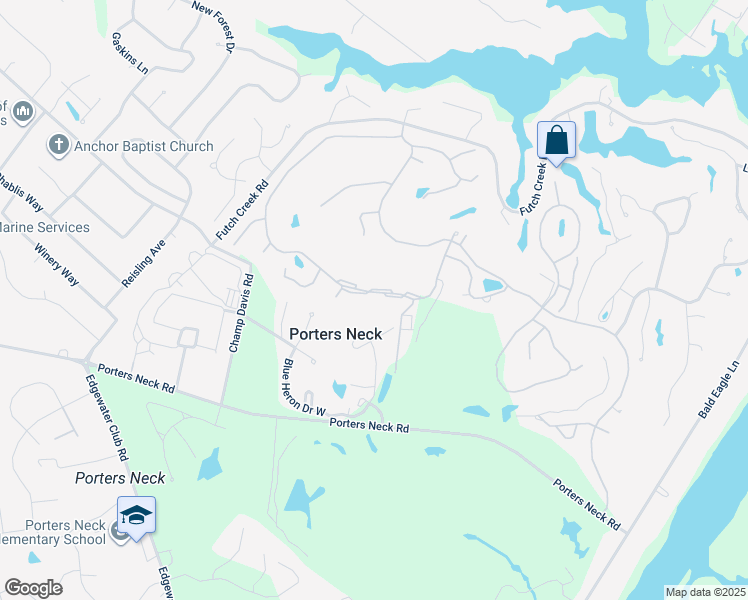 map of restaurants, bars, coffee shops, grocery stores, and more near 621 Wild Dunes Circle in Wilmington
