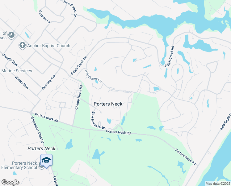 map of restaurants, bars, coffee shops, grocery stores, and more near 627 Wild Dunes Circle in Wilmington