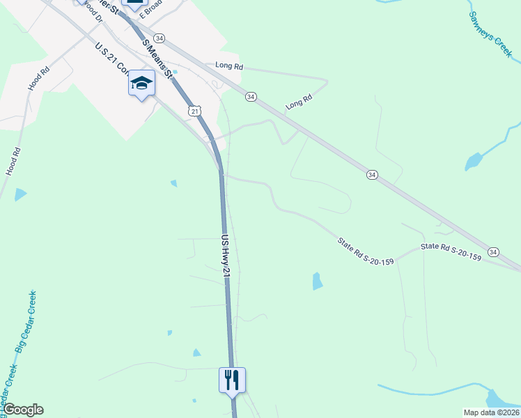 map of restaurants, bars, coffee shops, grocery stores, and more near 248 State Road S-20-159 in Ridgeway