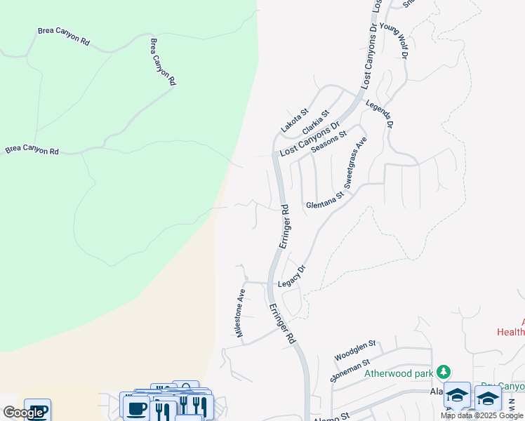 map of restaurants, bars, coffee shops, grocery stores, and more near 1752 Peregrine Court in Simi Valley