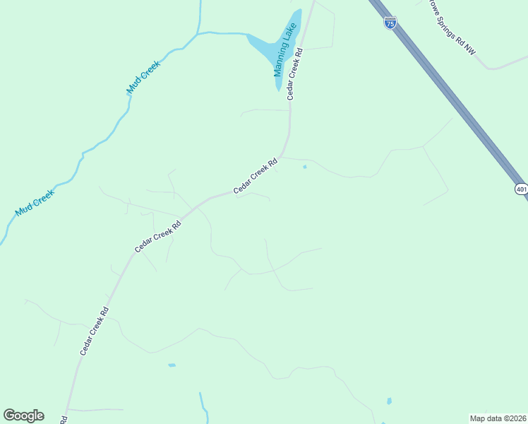 map of restaurants, bars, coffee shops, grocery stores, and more near 610 Cedar Creek Road in Cartersville