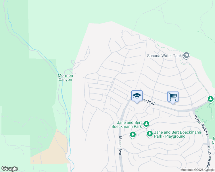 map of restaurants, bars, coffee shops, grocery stores, and more near 20726 Liana Court in Los Angeles
