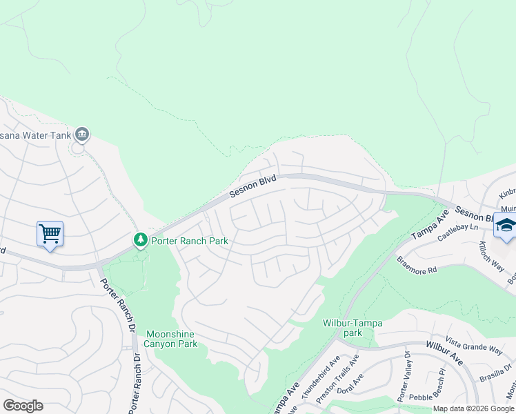 map of restaurants, bars, coffee shops, grocery stores, and more near 12236 Eagle Ridge Way in Los Angeles
