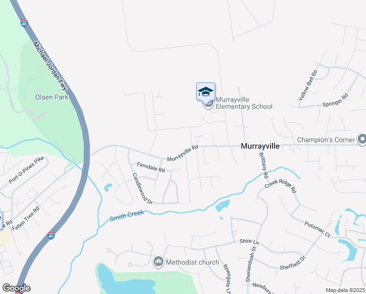 map of restaurants, bars, coffee shops, grocery stores, and more near 6329 Murrayville Road in Wilmington