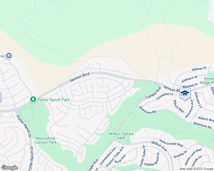map of restaurants, bars, coffee shops, grocery stores, and more near 12235 Shady Hollow Lane in Los Angeles