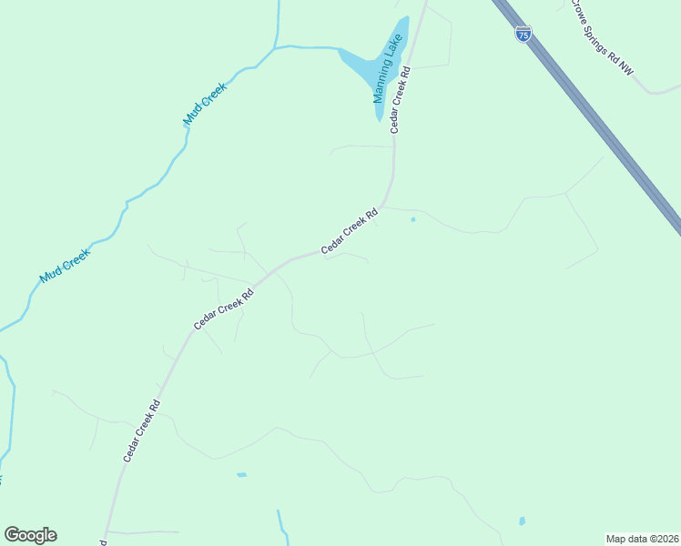 map of restaurants, bars, coffee shops, grocery stores, and more near 610 Cedar Creek Road in Cartersville