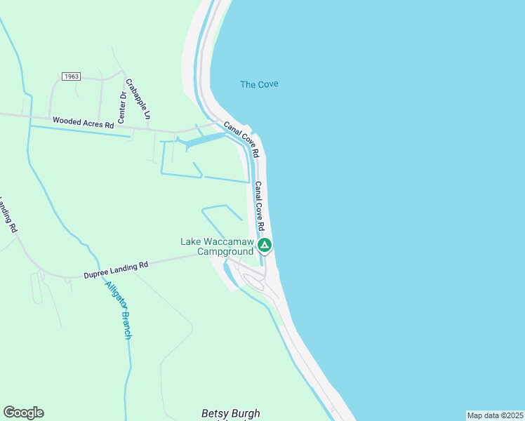 map of restaurants, bars, coffee shops, grocery stores, and more near 2816 Canal Cove Road in Lake Waccamaw