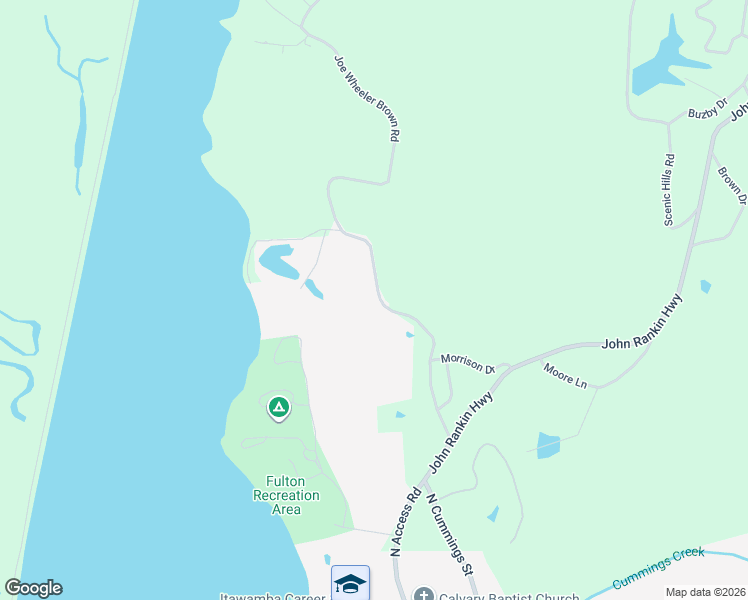 map of restaurants, bars, coffee shops, grocery stores, and more near 614-1020 Joe Wheeler Brown Road in Fulton