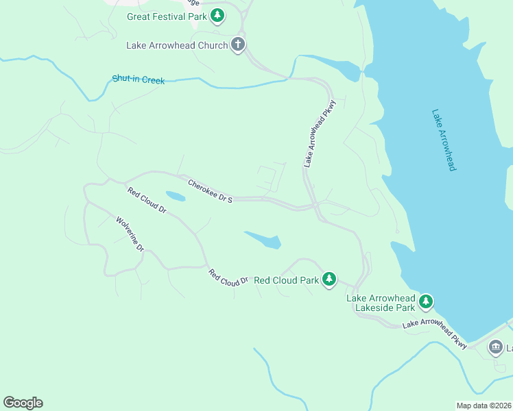 map of restaurants, bars, coffee shops, grocery stores, and more near 145 Cherokee Drive South in Waleska