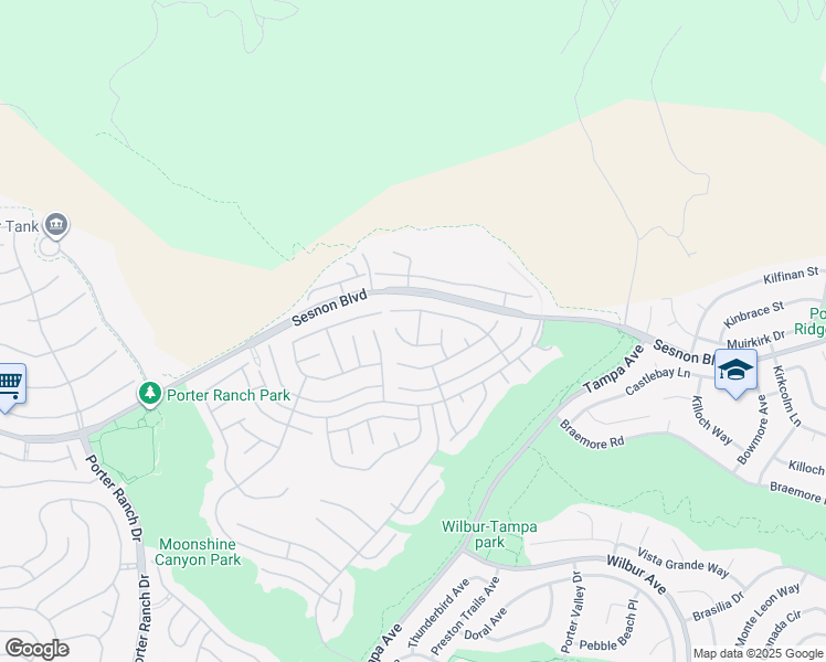 map of restaurants, bars, coffee shops, grocery stores, and more near 12247 High Glen Way in Los Angeles