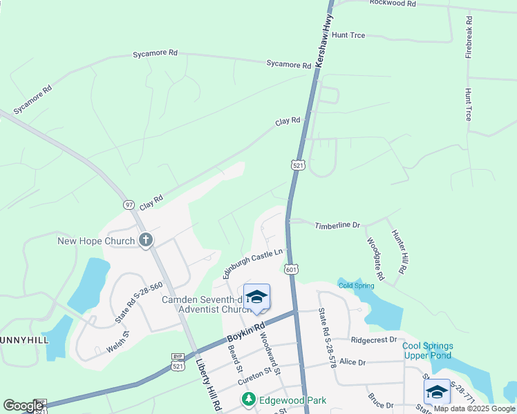 map of restaurants, bars, coffee shops, grocery stores, and more near 783A Kershaw Highway in Camden