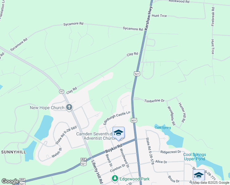 map of restaurants, bars, coffee shops, grocery stores, and more near 783A Kershaw Highway in Camden