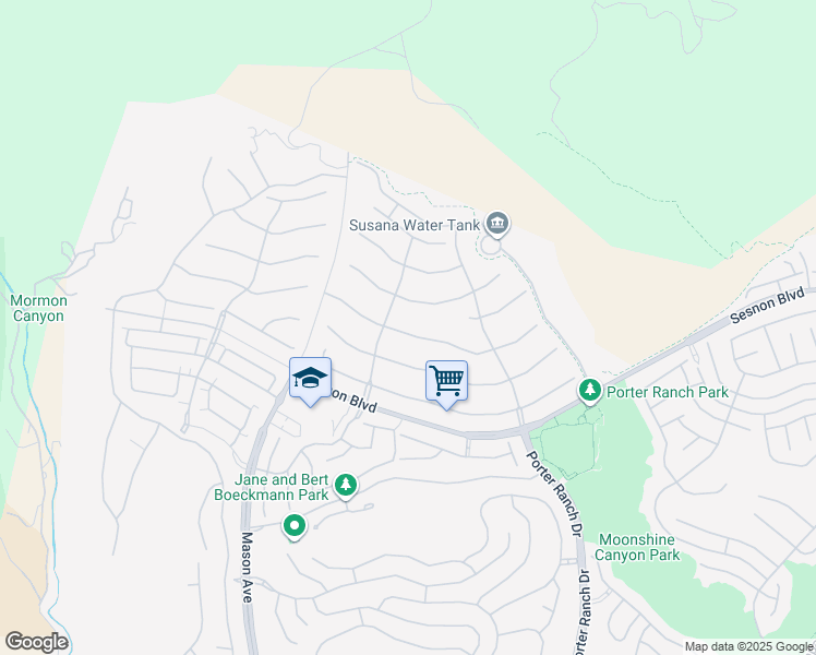 map of restaurants, bars, coffee shops, grocery stores, and more near 20361 Vía Galileo in Los Angeles