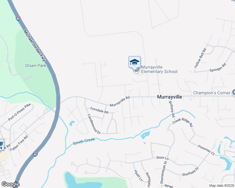 map of restaurants, bars, coffee shops, grocery stores, and more near 6329 Murrayville Rd in Wilmington