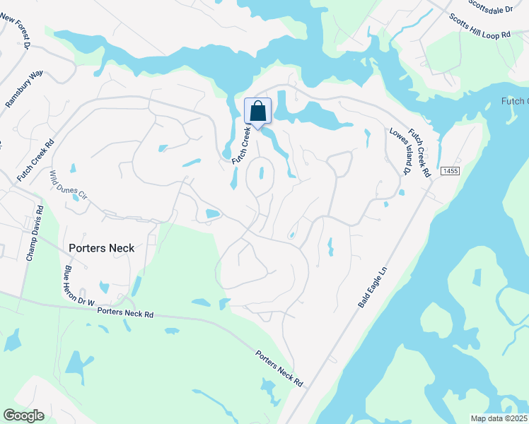 map of restaurants, bars, coffee shops, grocery stores, and more near 8601 Hammock Dunes Drive in Wilmington