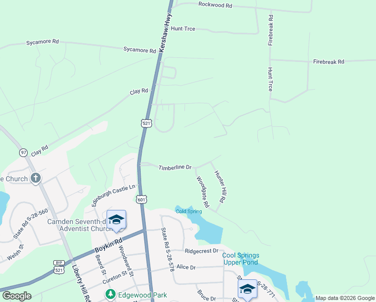 map of restaurants, bars, coffee shops, grocery stores, and more near 776 Kershaw Highway in Camden