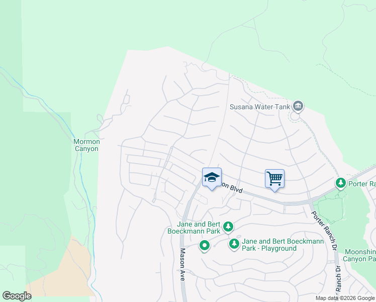map of restaurants, bars, coffee shops, grocery stores, and more near 20643 Wood Rose Court in Los Angeles
