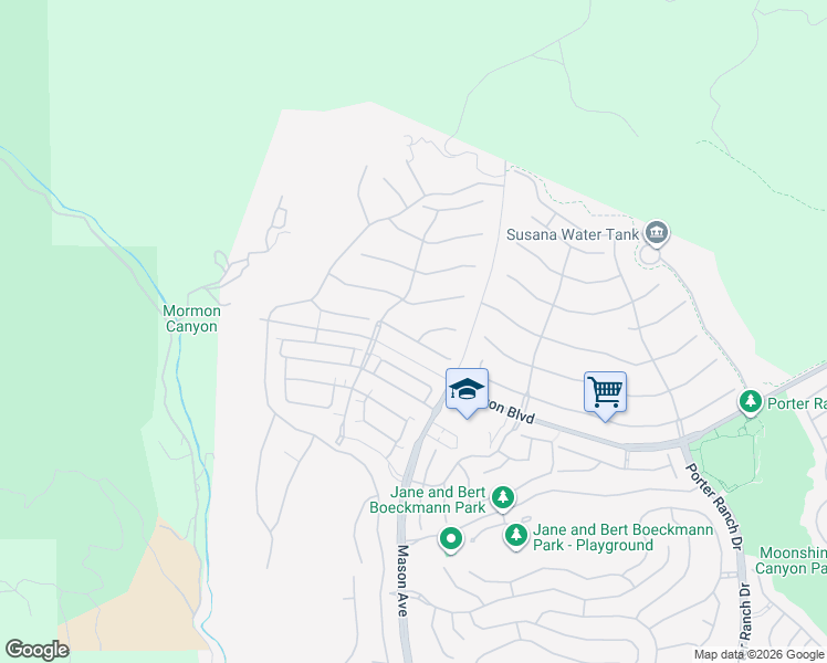 map of restaurants, bars, coffee shops, grocery stores, and more near 20643 Wood Rose Court in Los Angeles