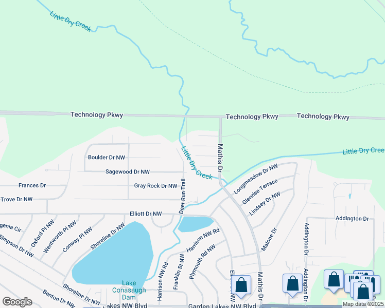 map of restaurants, bars, coffee shops, grocery stores, and more near 2628 Pebblecreek Drive in Rome