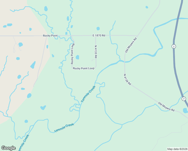 map of restaurants, bars, coffee shops, grocery stores, and more near 413284 East 1873 Road in Antlers