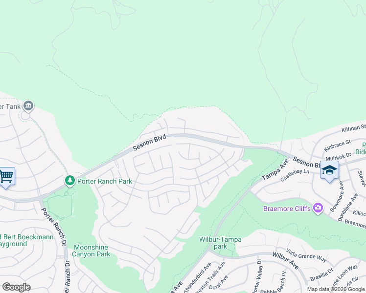 map of restaurants, bars, coffee shops, grocery stores, and more near 12253 High Glen Way in Los Angeles