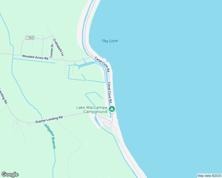 map of restaurants, bars, coffee shops, grocery stores, and more near 2808 Canal Cove Road in Lake Waccamaw