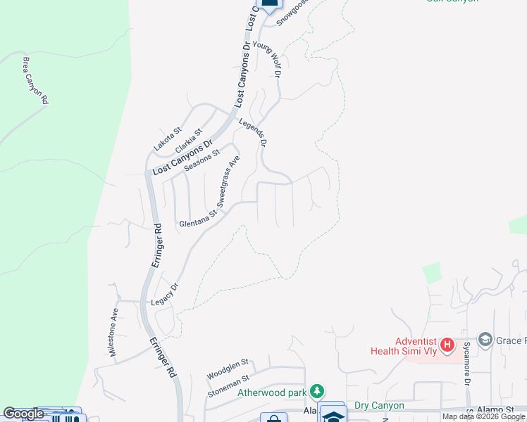 map of restaurants, bars, coffee shops, grocery stores, and more near 3342 Crosspointe Court in Simi Valley