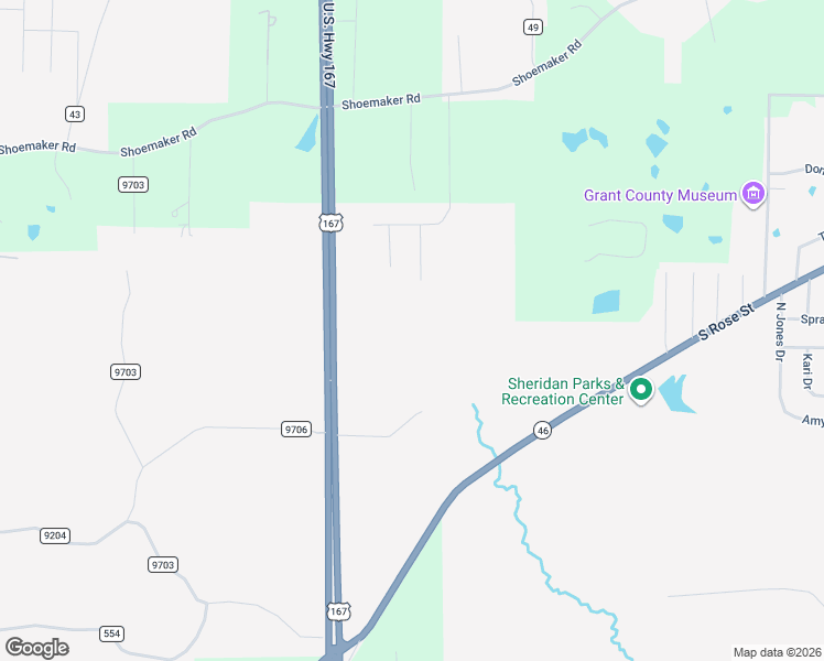 map of restaurants, bars, coffee shops, grocery stores, and more near in Sheridan