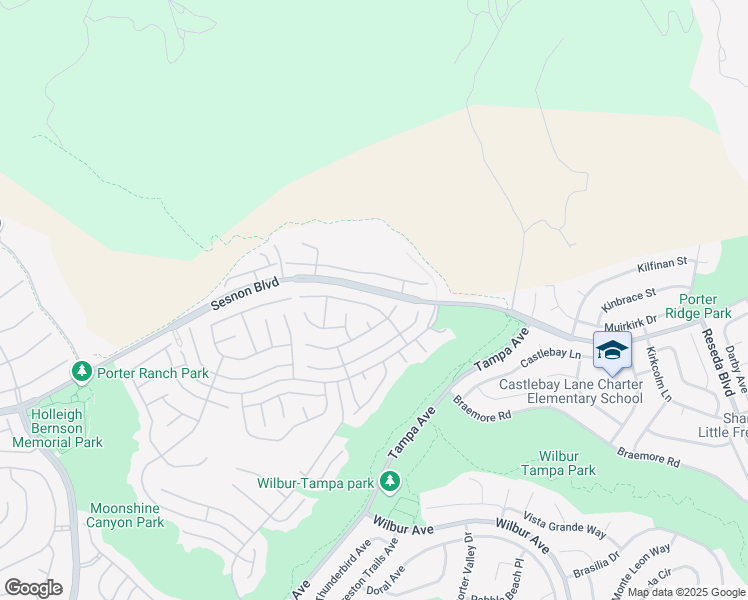 map of restaurants, bars, coffee shops, grocery stores, and more near 19463 Eagle Ridge Lane in Los Angeles