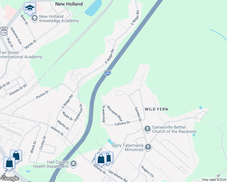 map of restaurants, bars, coffee shops, grocery stores, and more near 1792 Biscayne Boulevard in Gainesville
