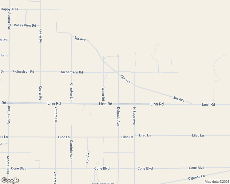 map of restaurants, bars, coffee shops, grocery stores, and more near 2580 North Sage Avenue in Landers