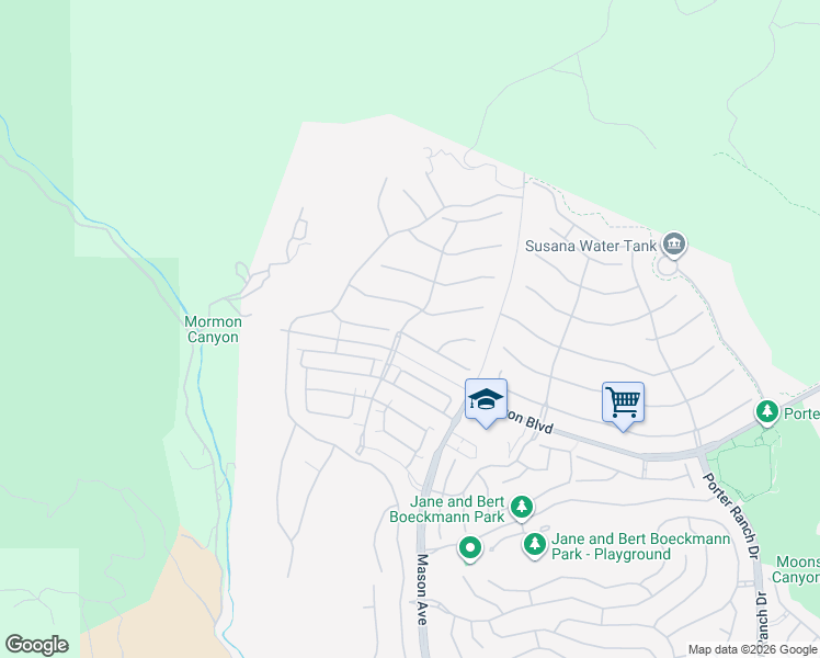 map of restaurants, bars, coffee shops, grocery stores, and more near 20679 Wood Rose Court in Los Angeles
