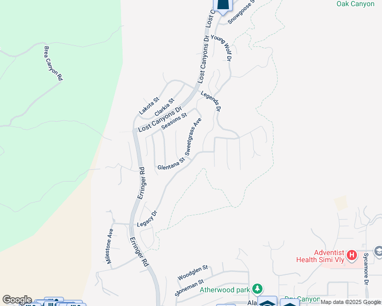 map of restaurants, bars, coffee shops, grocery stores, and more near 3416 Sweetgrass Avenue in Simi Valley