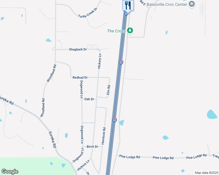 map of restaurants, bars, coffee shops, grocery stores, and more near 210 Elm Road in Batesville