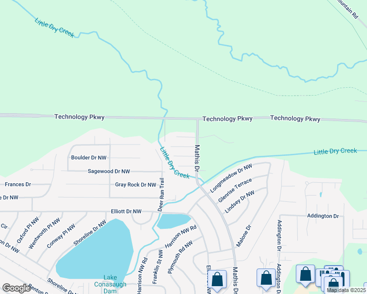 map of restaurants, bars, coffee shops, grocery stores, and more near 12 Pebblecreek Drive in Rome