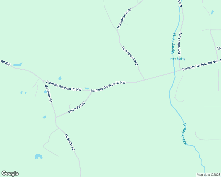 map of restaurants, bars, coffee shops, grocery stores, and more near 357 Barnsley Gardens Road Northwest in Adairsville