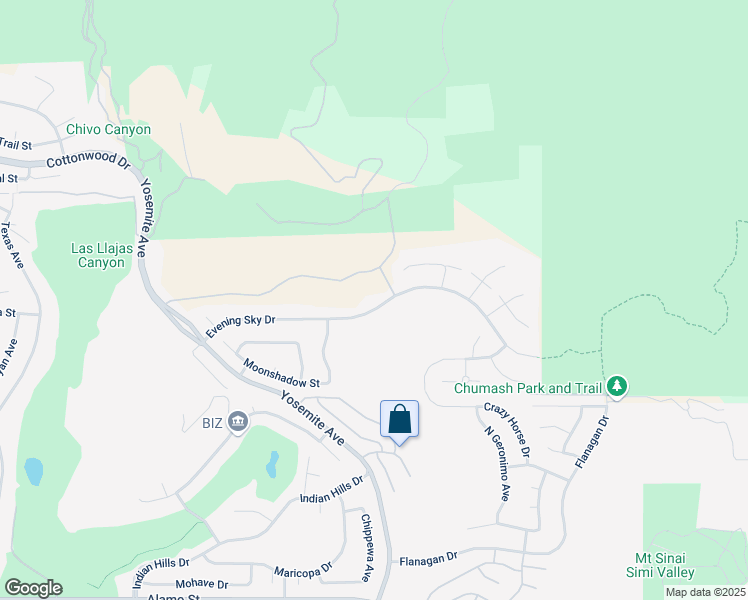 map of restaurants, bars, coffee shops, grocery stores, and more near 5635 Evening Sky Drive in Simi Valley