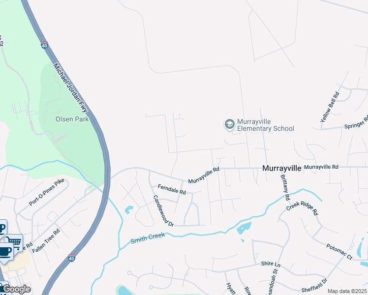 map of restaurants, bars, coffee shops, grocery stores, and more near 805 Five Acre Road in Wilmington