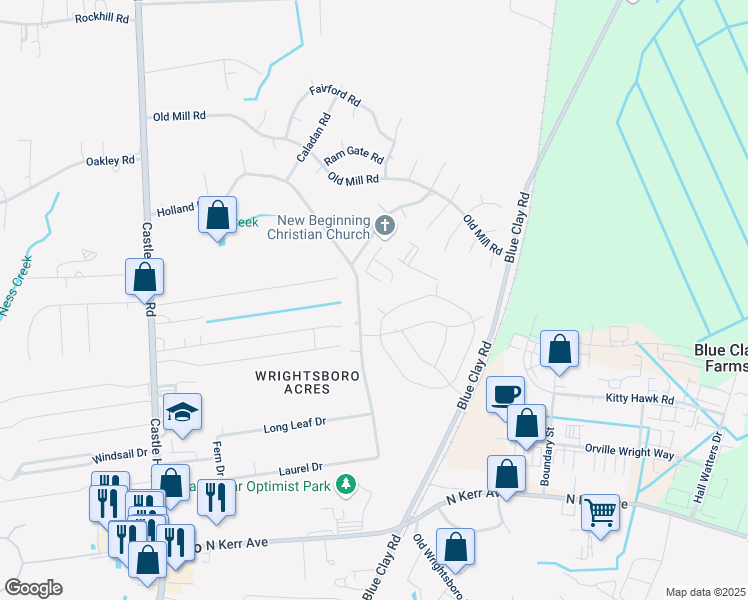 map of restaurants, bars, coffee shops, grocery stores, and more near in Castle Hayne