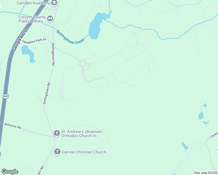 map of restaurants, bars, coffee shops, grocery stores, and more near 6410 East Hills Court in Cumming