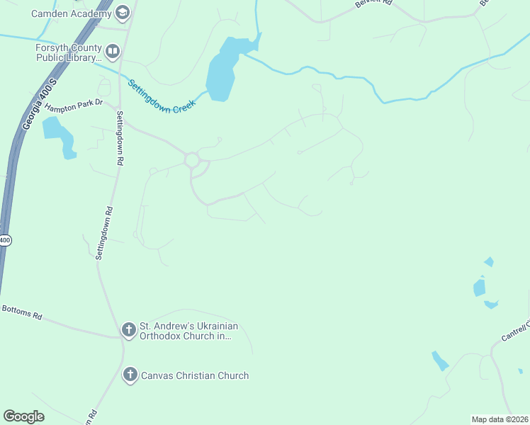 map of restaurants, bars, coffee shops, grocery stores, and more near 6410 East Hills Court in Cumming
