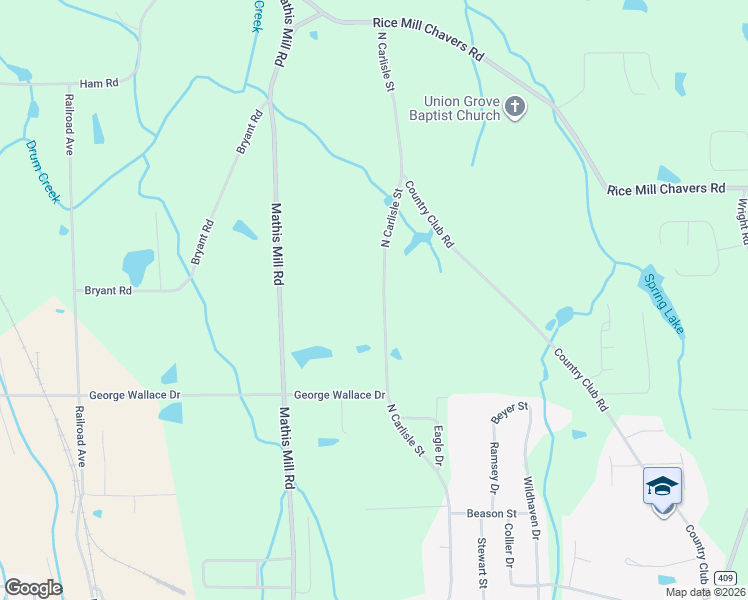 map of restaurants, bars, coffee shops, grocery stores, and more near 1574 North Carlisle Street in Albertville