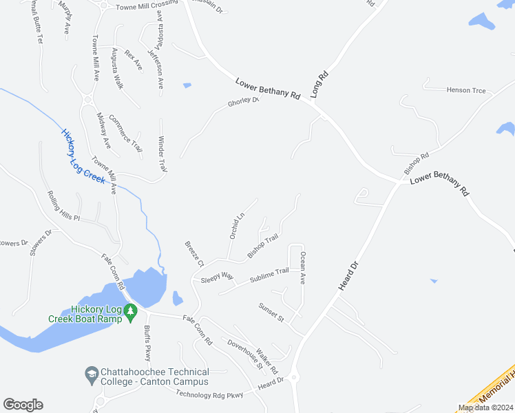 map of restaurants, bars, coffee shops, grocery stores, and more near 438 Orchid Lane in Canton