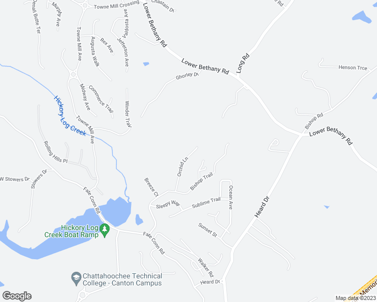 map of restaurants, bars, coffee shops, grocery stores, and more near 433 Orchid Lane in Canton