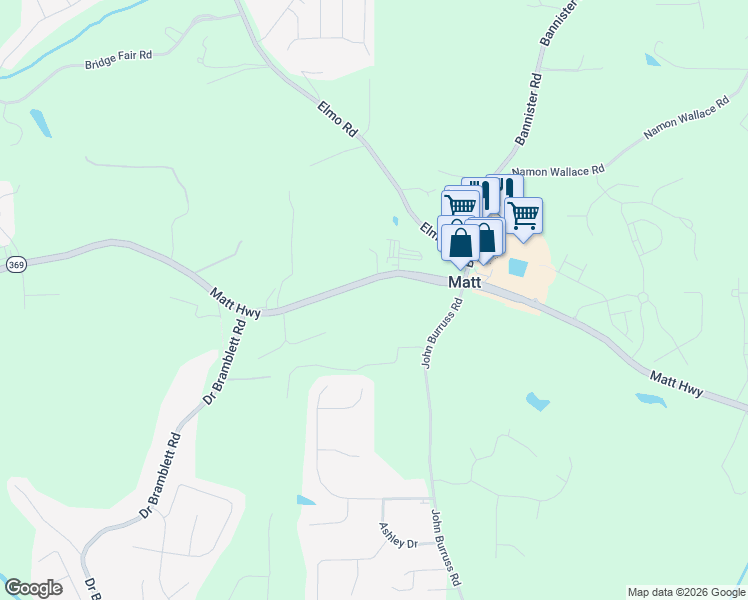 map of restaurants, bars, coffee shops, grocery stores, and more near 5585 Matt Highway in Cumming